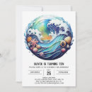 Search for waves birthday invitations Under the sea