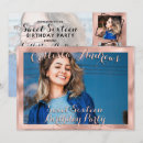 Search for girly sweet 16 invitations Rose gold foil