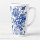 Recherche de motif floral asiatique tasses Bleu