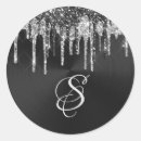 Search for silver glitter monogram stickers Elegant