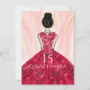 Search for red dress quinceanera invitations 15th birthday