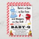 Search for bbq baby boy shower invitations Bun in the oven