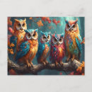 Search for owl on a branch postcards Animal