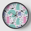 Recherche de motif chat horloges Dessin animé