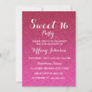 Search for hot pink sweet 16 invitations Girly