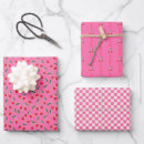 Search for retro cherries wrapping paper Chequered
