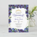 Search for royal blue and gold quince invitations Floral