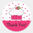Search for pink cupcake thank you stickers Birthday