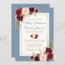Search for dusty blue and burgundy wedding invitations Elegant