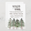 Search for weekend in the woods invitations Girls getaway