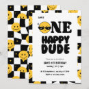 Search for one happy dude 1st birthday invitations Boy