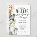 Search for zebra baby boy shower invitations Wild tropical greenery leaves