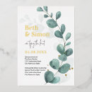 Search for green white and gold wedding invitations Succulent