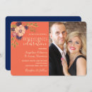 Search for navy blue and coral wedding invitations Rustic