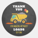 Search for construction birthday party stickers Thank you