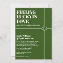 Search for lucky in love wedding invitations Elegant