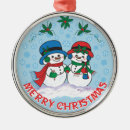Search for snowman couple ornaments Snow scene