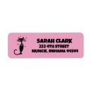 Search for silhouette return address labels Black cat silhouette