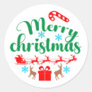 Search for santa sleigh reindeer stickers Merry christmas