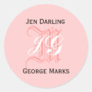 Search for black white pink wedding stickers Monograms