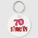 Search for 70th birthday keychains Seventy
