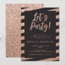 Search for rose gold bachelorette party invitations Glitter