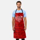 Search for heart shaped aprons Red