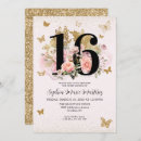 Search for pink butterfly sweet 16 invitations Watercolor