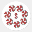 Search for christmas mint candy stickers Red and white