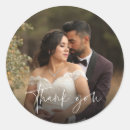 Search for round photo wedding stickers Thank you