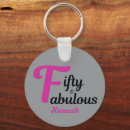 Search for happy 50th keychains Fifty and fabulous