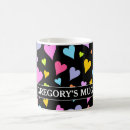 Search for multicolored hearts mugs Heart shapes