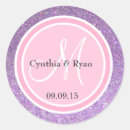 Search for pink monogram wedding stickers Purple