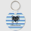 Search for heart stripes keychains Blue