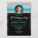Search for aqua blue and silver invitations For her