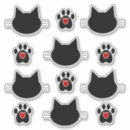 Search for black paw print stickers Red
