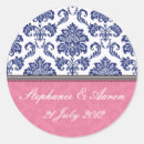 Search for royal blue wedding stickers Damask