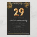 Search for 29th birthday invitations Black and gold