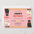 Search for black kitten birthday invitations Pink