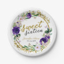 Search for purple sweet 16 plates Girly