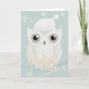 Recherche de hibou neige vœux cartes Mignon