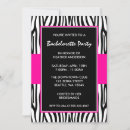Search for zebra bachelorette party invitations Hot pink