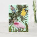 Recherche de oiseau paradis vœux cartes Feuilles de palmiers
