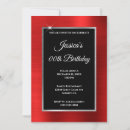 Search for black red silver birthday invitations Modern