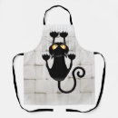 Search for funny cartoon aprons Cat lovers
