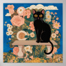Recherche de vintage de chat art Floral