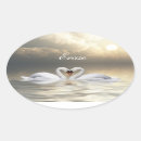 Recherche de coeur des cygnes autocollants Amour