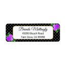 Search for black and white flowers return address labels Watercolor