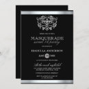 Recherche de black silver sweet 16 invitations Argent