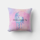 Recherche de licorne rose coussins Aquarelle